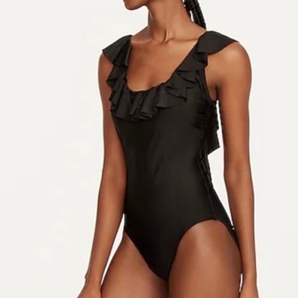 J. Crew Hot Pink Ruffle Scoopback One-Piece Swimsuit Bathing Suit Plus Size 24 - Picture 14 of 14